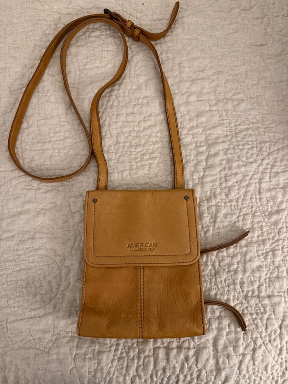 American Leather Co Tan Crossbody  Bag